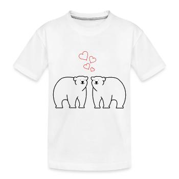 Eisbären verliebt - Kinder Premium Bio T-Shirt - Weiß - Vorne