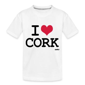 i love cork by wam - Kids' Premium Organic T-Shirt - white - Front