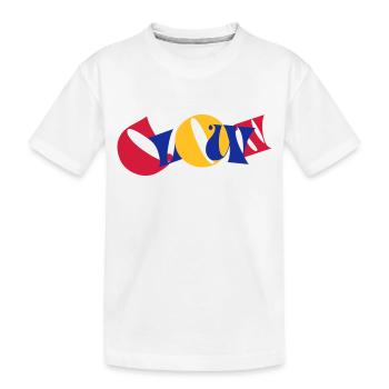 Clown Colorful Letters Text Logo Funny Funny - Kids' Premium Organic T-Shirt - white - Front