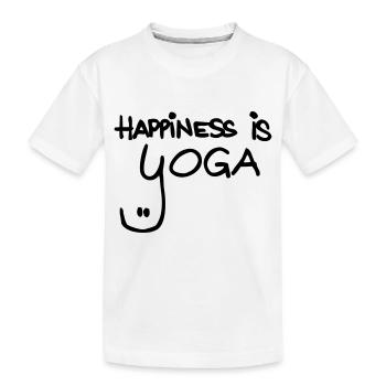 happiness is yoga - Kinder Premium Bio T-Shirt - Weiß - Vorne