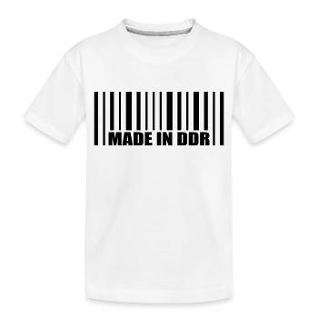 Barcode made in ddr - Kinder Premium Bio T-Shirt - Weiß - Vorne