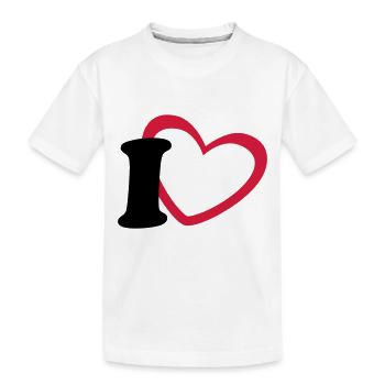 i love - Kinder Premium Bio T-Shirt - Weiß - Vorne