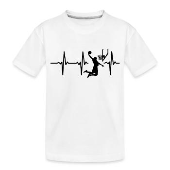 Mon cœur bat pour le basket ! - T-shirt bio Premium Enfant - blanc - Devant