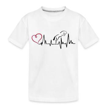 Heartbeat Herzschlag Springpferd - Kinder Premium Bio T-Shirt - Weiß - Vorne