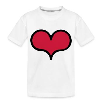 herz - Kinder Premium Bio T-Shirt - Weiß - Vorne