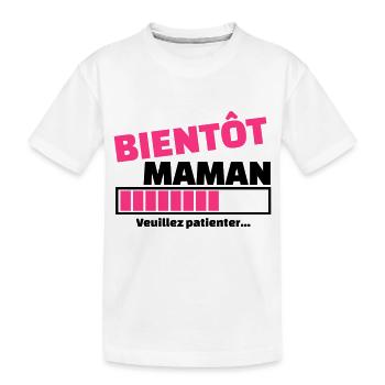 bientôt maman - T-shirt bio Premium Enfant - blanc - Devant