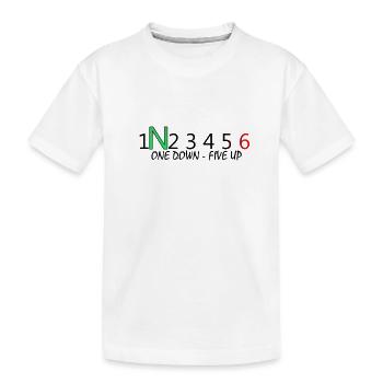 ONEdownFIVEup - Kids' Premium Organic T-Shirt - white - Front
