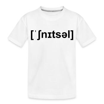 schnitzel lautschrift - Kinder Premium Bio T-Shirt - Weiß - Vorne