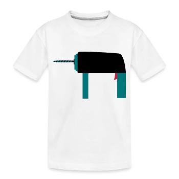 Bohrer Werkzeug Geschenkidee Handwerker Hobby - Kinder Premium Bio T-Shirt - Weiß - Vorne