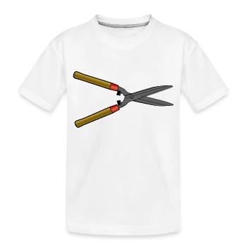 heckenschere strauecher buesche garten pflanzen - Kinder Premium Bio T-Shirt - Weiß - Vorne
