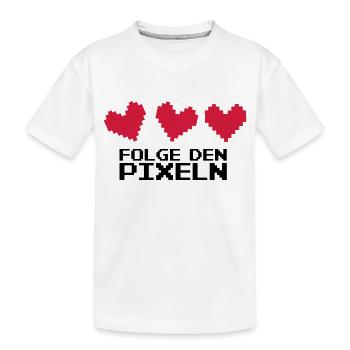 Folge den Pixeln! 8-Bit Retro - Kinder Premium Bio T-Shirt - Weiß - Vorne