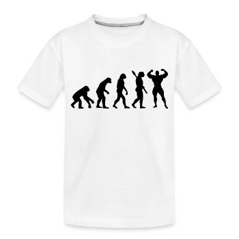 Evolution of Bodybuilder - Kinder Premium Bio T-Shirt - Weiß - Vorne