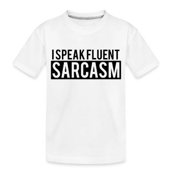 Je parle un sarcasme courant - T-shirt bio Premium Enfant - blanc - Devant