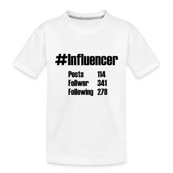 Influencer - Kinder Premium Bio T-Shirt - Weiß - Vorne
