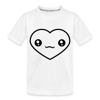 herzchen herz gesicht suess niedlich kopf form lie - Kinder Premium Bio T-Shirt - Weiß - Vorne