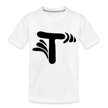 Letter T & Pattern - Kids' Premium Organic T-Shirt - white - Front