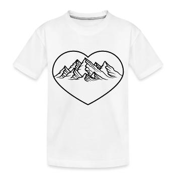 wandern form berge herz liebe i love huegel alpen - Kinder Premium Bio T-Shirt - Weiß - Vorne