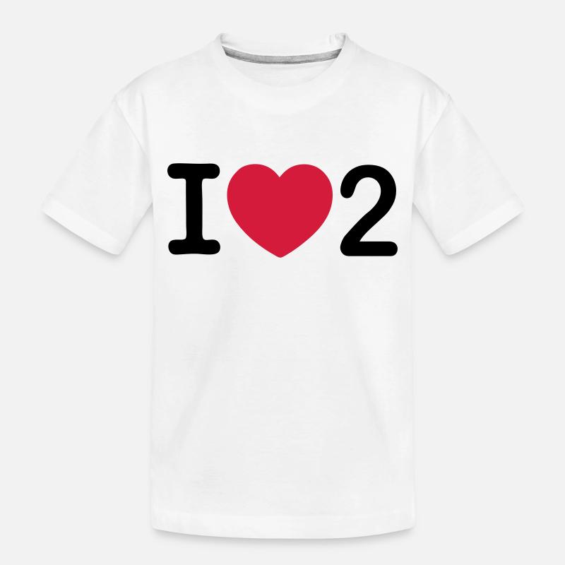 I love 2 - Kinder Premium Bio T-Shirt - Weiß