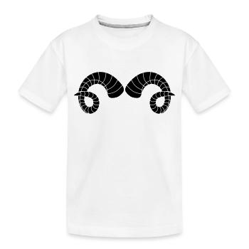 horns - Kids' Premium Organic T-Shirt - white - Front