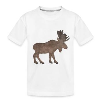 Elch - Kinder Premium Bio T-Shirt - Weiß - Vorne