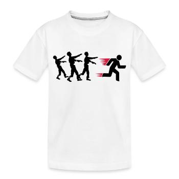 Run From Zombies - Kids' Premium Organic T-Shirt - white - Front