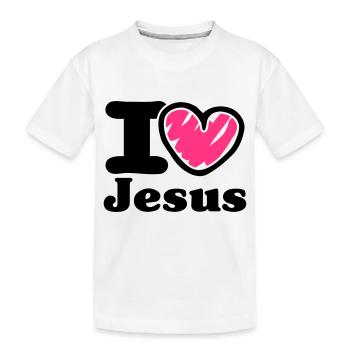 i Love Jesus_V1 - Kinder Premium Bio T-Shirt - Weiß - Vorne
