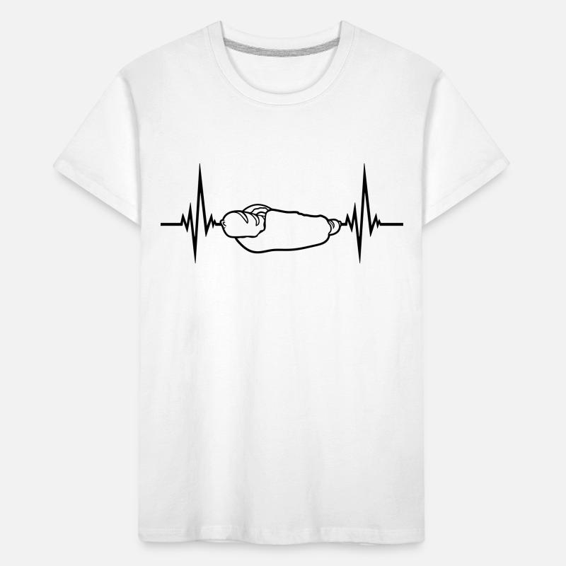 frequenz herzschlag hot dog puls bratwurst broetch Kinder Premium Bio T-Shirt