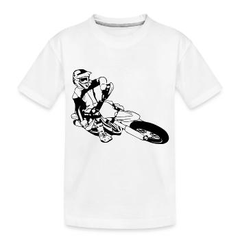 Supermoto Racing - Kinder Premium Bio T-Shirt - Weiß - Vorne