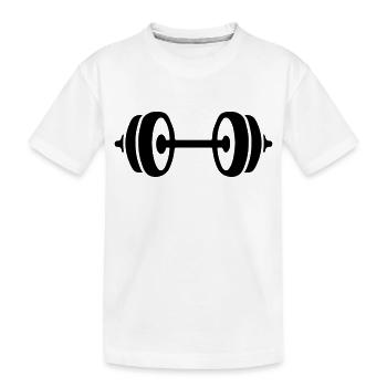 hantel icon - Kinder Premium Bio T-Shirt - Weiß - Vorne