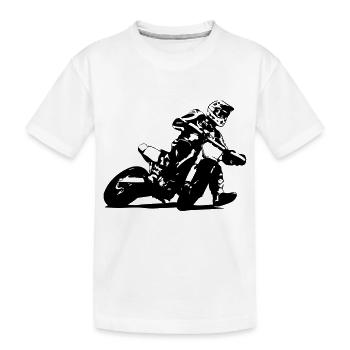 Supermoto Racer - Kinder Premium Bio T-Shirt - Weiß - Vorne
