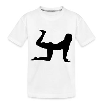 Sport Frau Silhouette - Kinder Premium Bio T-Shirt - Weiß - Vorne
