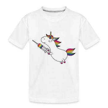 Vaccinated Unicorn Immunicorn - Kids' Premium Organic T-Shirt - white - Front