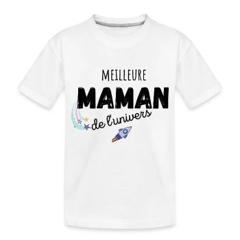 meilleure maman de l'univers cadeau maman - T-shirt bio Premium Enfant - blanc - Devant