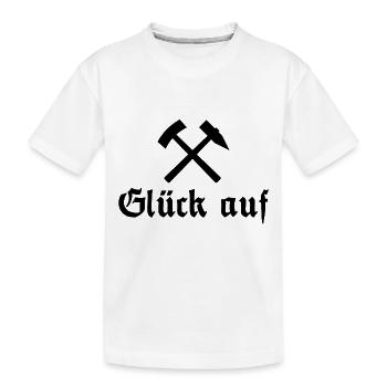 Glück auf - Ruhrpott - Bergbau - Bergwerk - Pott - Kinder Premium Bio T-Shirt - Weiß - Vorne