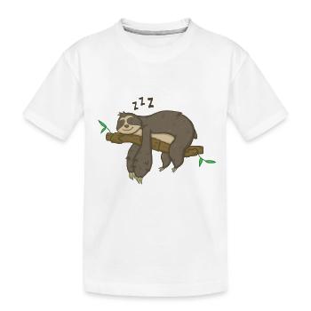 Faultier Schlafen Relax - Kinder Premium Bio T-Shirt - Weiß - Vorne