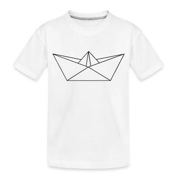 Folding Ship / Paper Ship - Kids' Premium Organic T-Shirt - white - Front