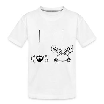 Beth die Spinne und Steve die Krabbe - Kinder Premium Bio T-Shirt - Weiß - Vorne