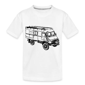 Unimog - Oldtimer - Tout-terrain - Pompiers - T-shirt bio Premium Enfant - blanc - Devant