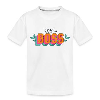 Papa est patron - T-shirt bio Premium Enfant - blanc - Devant