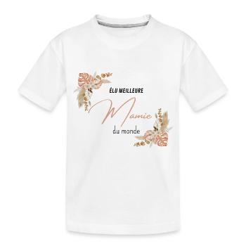 élu meilleure mamie du monde - T-shirt bio Premium Enfant - blanc - Devant