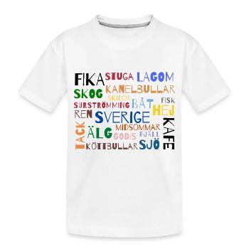 Wörter Sverige - Kinder Premium Bio T-Shirt - Weiß - Vorne