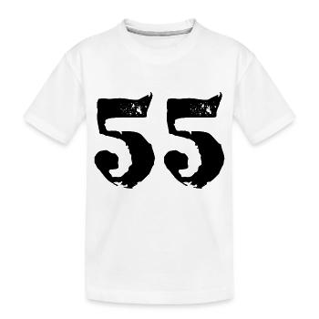 55 Zahl Trikot - Kinder Premium Bio T-Shirt - Weiß - Vorne