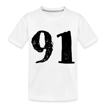 Maillot à 91 numéros - T-shirt bio Premium Enfant - blanc - Devant