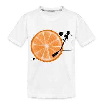 Orange Disk - Kids' Premium Organic T-Shirt - white - Front