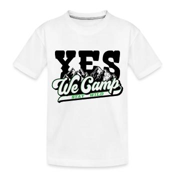 Farben änderbar | Yes We Camp - Kinder Premium Bio T-Shirt - Weiß - Vorne
