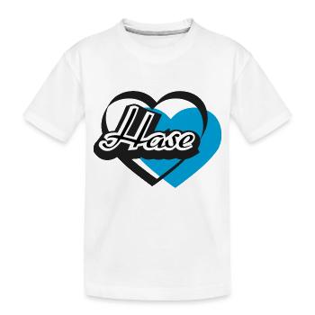 Kosename Hase Herz - Kinder Premium Bio T-Shirt - Weiß - Vorne