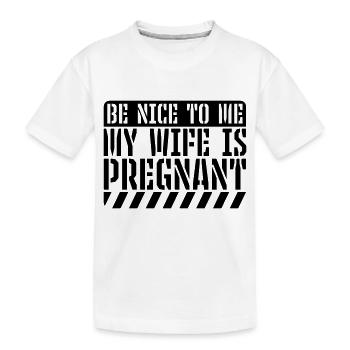ma femme est enceinte - T-shirt bio Premium Enfant - blanc - Devant
