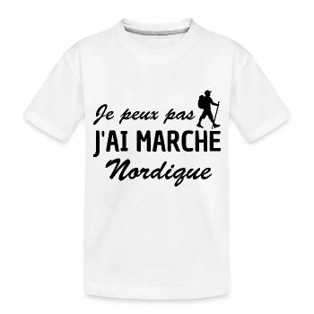 je peux pas j ai marche nordique - T-shirt bio Premium Enfant - blanc - Devant