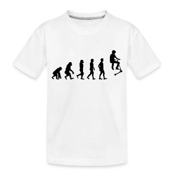Stunt Scooter Freestyle Scootering Evolution - Kinder Premium Bio T-Shirt - Weiß - Vorne