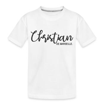 Christian de Marseille Geschenk Christian T-Shirt - Kinder Premium Bio T-Shirt - Weiß - Vorne